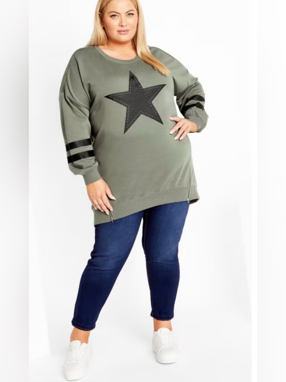 Plus Size You’re A Star Olive Green Sweatshirt